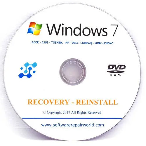 PC Laptop Recovery Reinstall DVD for Windows 7 All Versions - Software Repair World