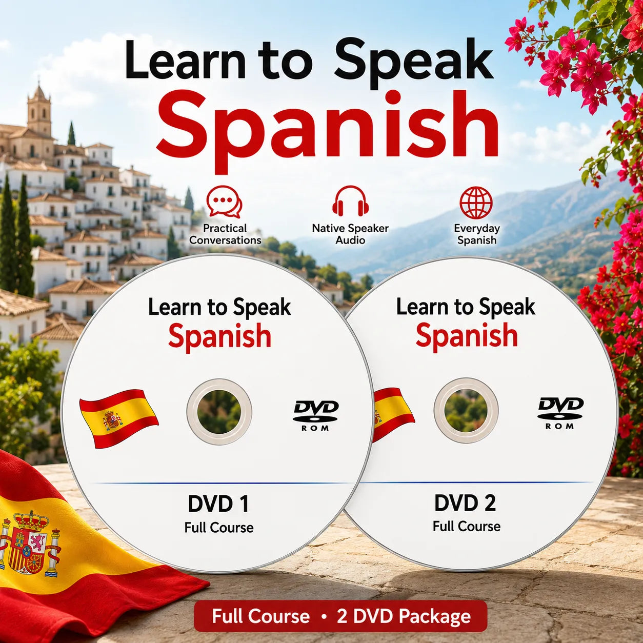 Learn How to Speak SPANISH Language 2 x DVD Learning Course