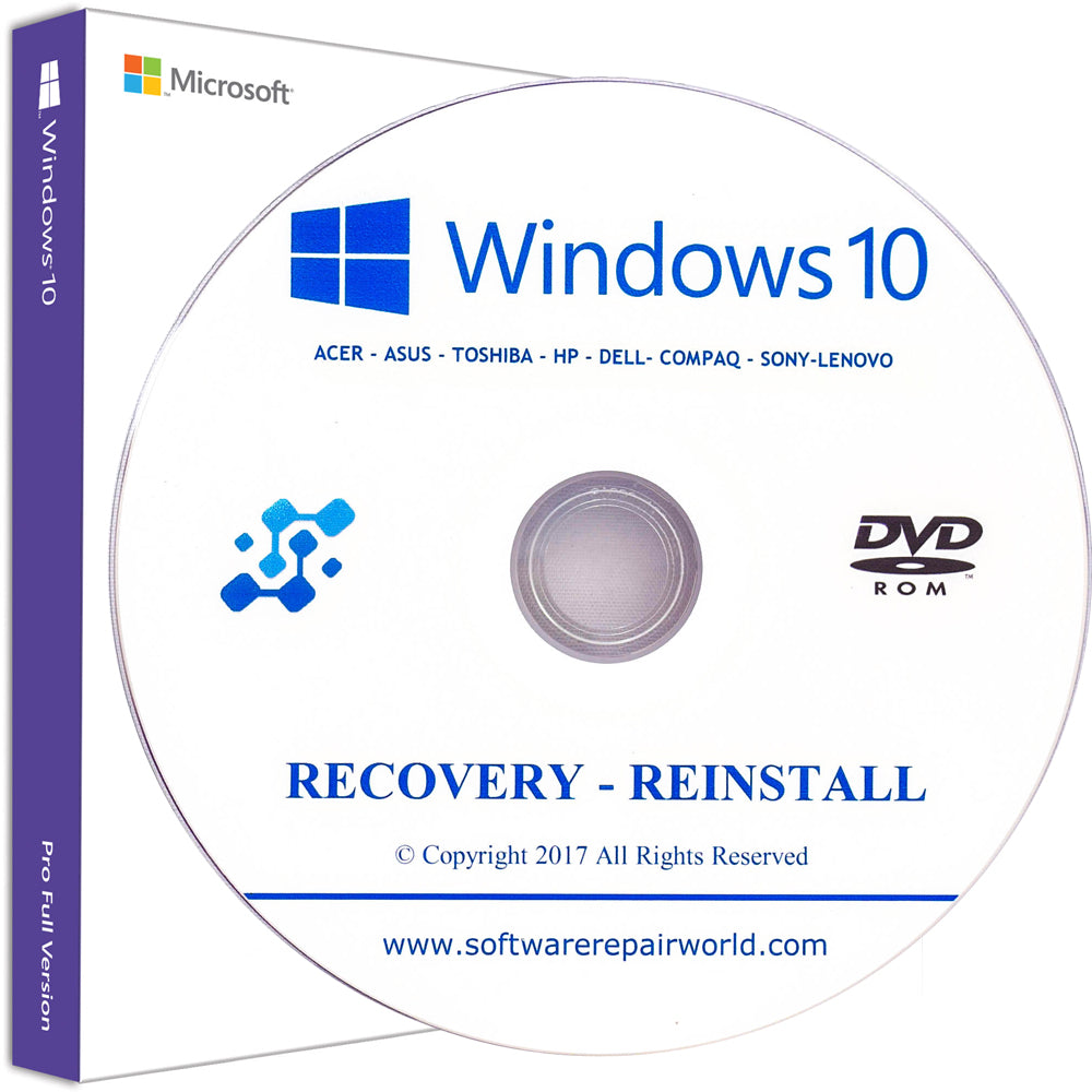 PC Laptop Recovery DVD for Windows 10 Home Professional – Software