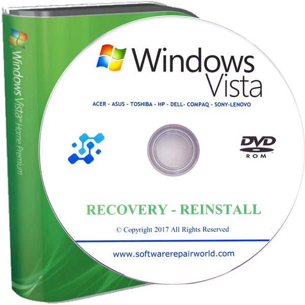 PC Laptop Recovery DVD for Windows Vista All Versions