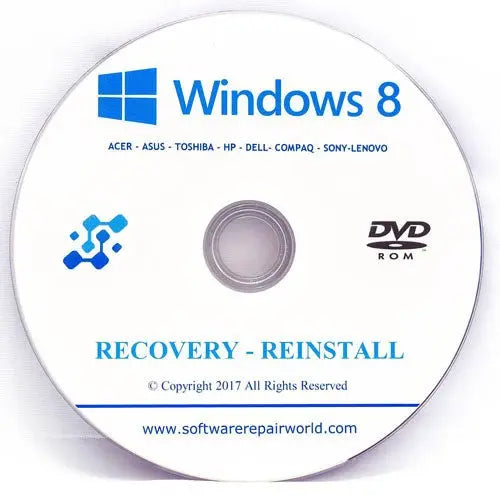 HP Recovery DVD Disk for Windows 8 Home and Professional - Software Repair World