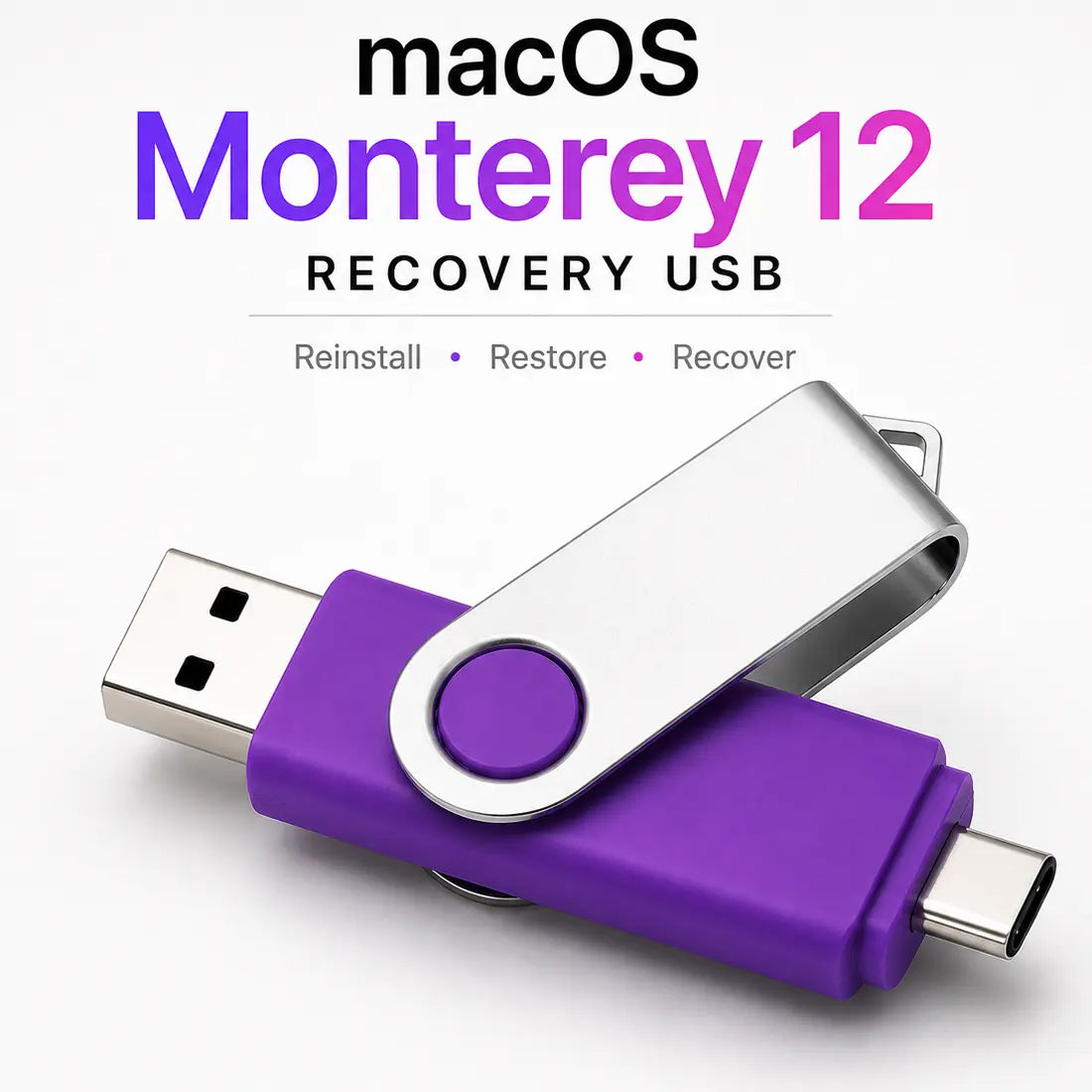 Monetery 12 macOS Installation Bootable Recovery USB/USB-C