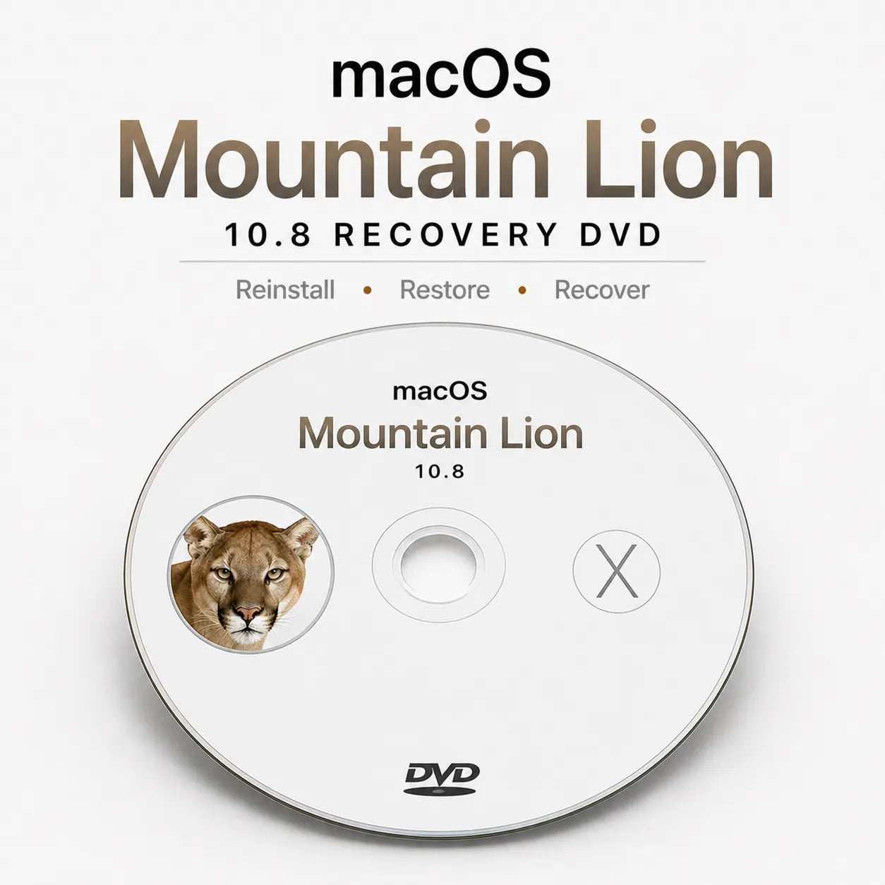 Mountain Lion MacOS Installation Recovery Bootable DVD