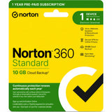 Norton 360 Standard 1 Year 1 Device 10GB Cloud Malware Antivirus