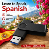 Learn How to Speak SPANISH Language Learning Course on USB