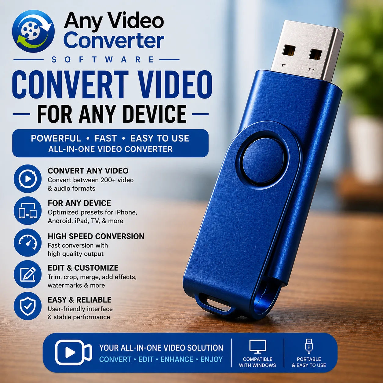 Any Video Converter Software Convert Video for any Device on USB