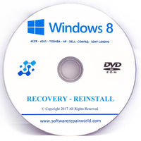 HP Recovery DVD Disk for Windows 8 Home and Professional